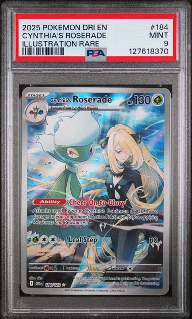 2025 POKEMON DRI EN-DESTINED RIVALS #184 CYNTHIA'S ROSERADE ILLUSTRATION RARE