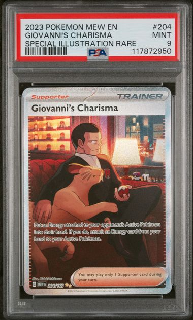 2023 POKEMON MEW EN-151 #204 GIOVANNI'S CHARISMA SPECIAL ILLUSTRATION RARE