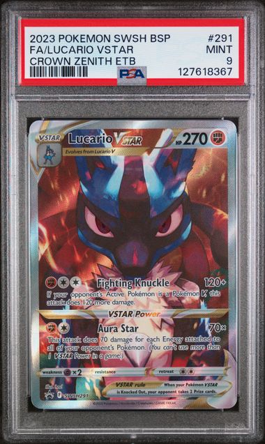 2023 POKEMON SWSH BLACK STAR PROMO #291 FA/LUCARIO VSTAR CROWN ZENITH ETB
