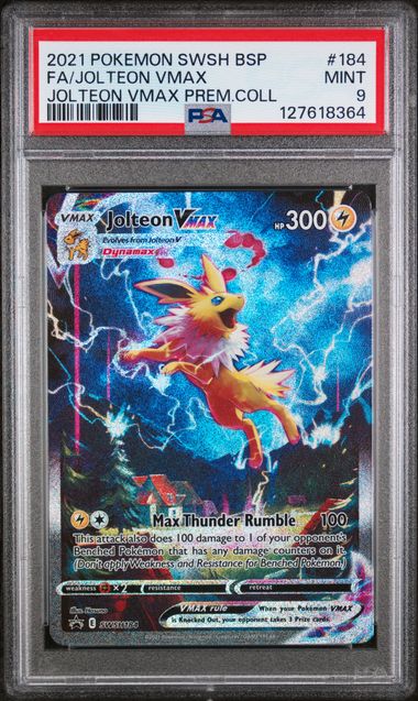 2021 POKEMON SWSH BLACK STAR PROMO #184 FA/JOLTEON VMAX JOLTEON VMAX PREM.COLL