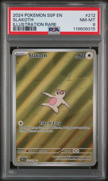 2024 POKEMON SSP EN-SURGING SPARKS #212 SLAKOTH ILLUSTRATION RARE