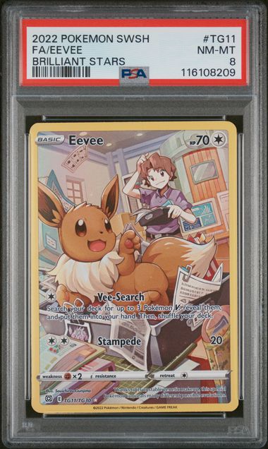 2022 POKEMON SWORD & SHIELD BRILLIANT STARS #TG11 FA/EEVEE BRILLIANT STARS