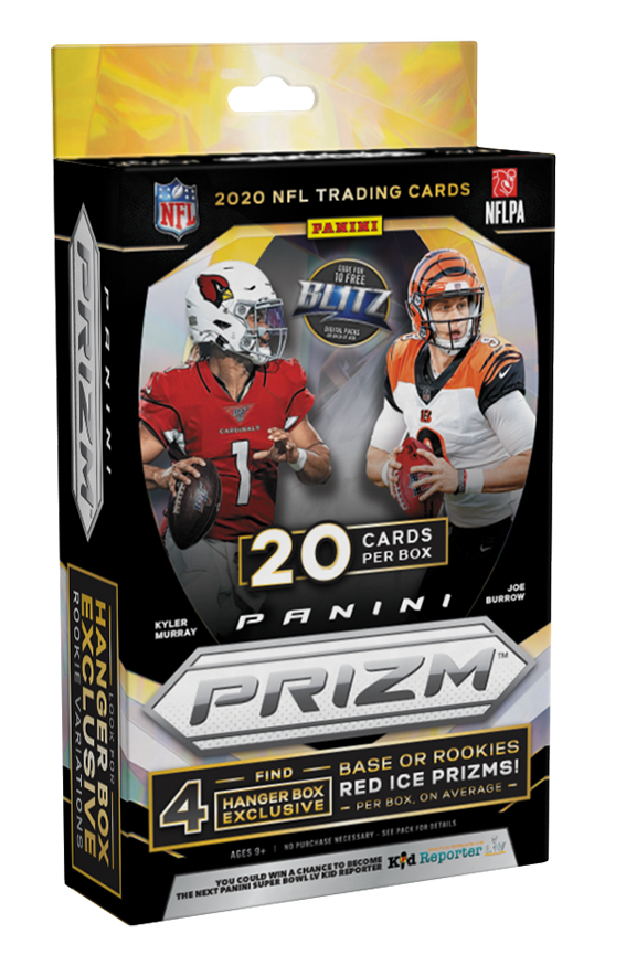 2020 Panini Prizm NFL Football Trading Cards Hanger Box - 20 Cards